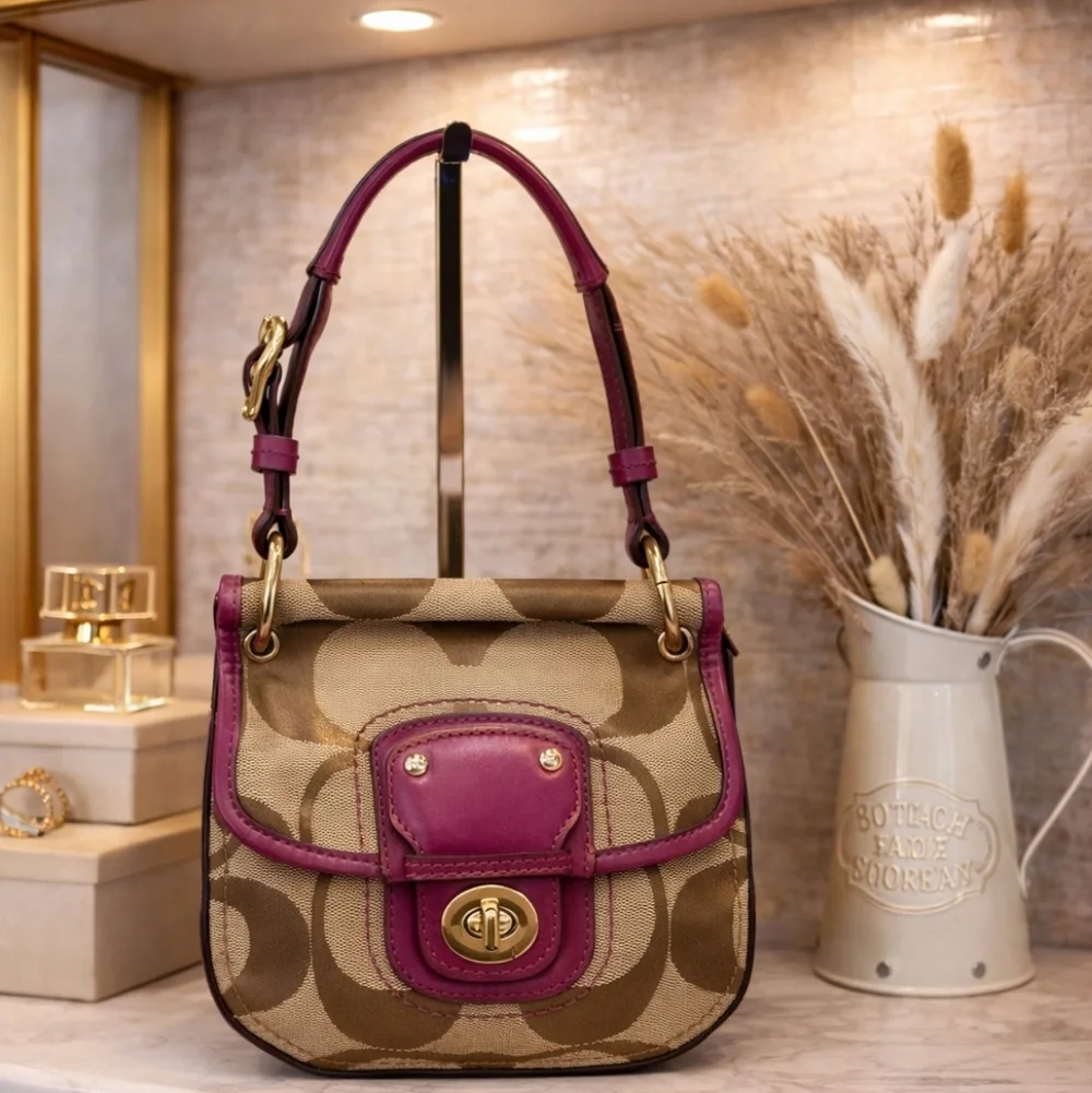 VINTAGE Y2K COACH HAND BAG‎ POPPY MINI WILLIS SIGNATURE CROSSBODY SHOULDER PURSE